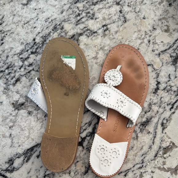 Jack Rogers White Leather Sandals size 11 - Picture 2 of 3